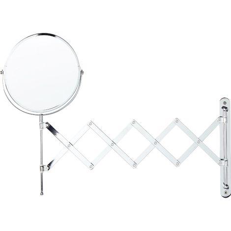 Miroir Mural de Maquillage à Bras Extensible Double Face ø 19 cm Argenté (1/5)