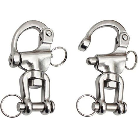 Mousqueton Pivotant à Emerillon 2 Pièces Manille INOX Maillons Rapides en Acier Inoxydable 316 Mousqueton INOX Marine Cro Aucuneary (1/5)