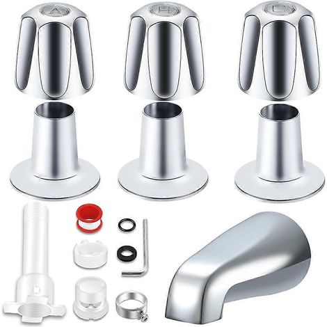 Bad- und Duscharmatur-Set, Duschknopf und Badewannenauslauf für Price/Pfister Verve Badewannenarmatur, IPS 1/2" und 3/4" Innengewinde. (1/5)