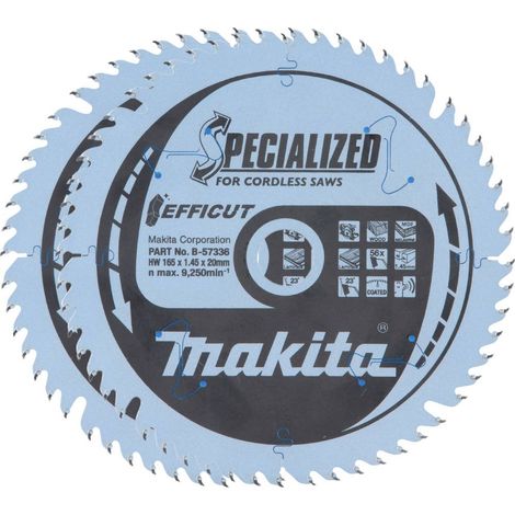 Makita B-57336-2 Jeu de lames de scie circulaire 165 x 20 x 1.45 mm Nombre de dents: 56 2 pc(s)