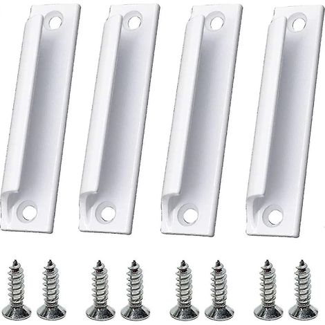 Poignée de porte extérieure pour balcon, poignée de porte extérieure, poignée de porte-fenêtre (lot de 4) blanche - FFY (1/5)