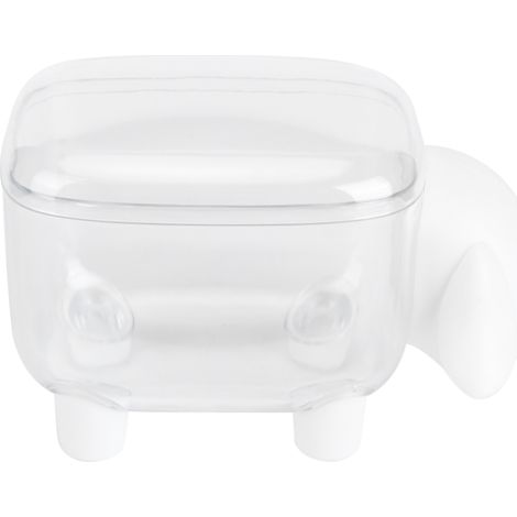 Boîte de rangement coton-tige mouton blanc, organisateur de maquillage en coton, porte-coton décoratif mignon. (1/5)