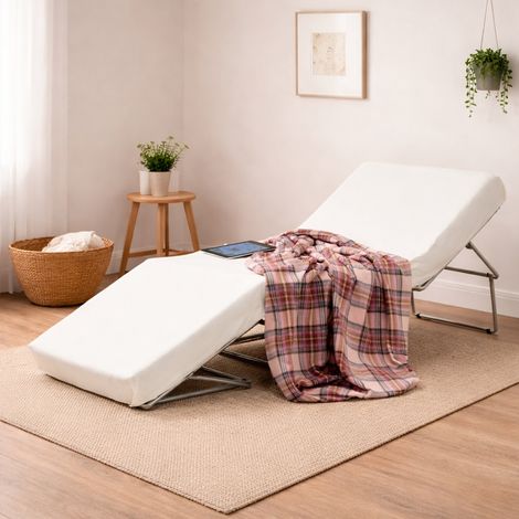 Lit Pliable Abak, Matelas Inclus, Fabriqué en Italie, Noir (1/5)