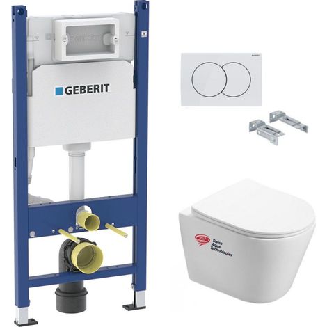 Pack WC Bati-support Geberit + WC Swiss Aqua Technologies Infinitio sans bride