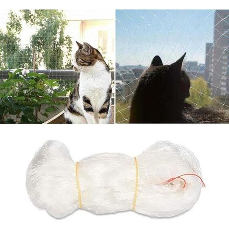 Filet Chat Balcon, Filet de Balcon Protection sans Perçage Filet Protection Chat Filet de Protection Chat Transparent Filet Anti Oiseaux pour Terrasses, Fenêtres, Lucarnes et Portes(2 x 3m) (1/3)
