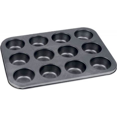Borella 23436 Beta Stampo Muffin 12 Posti Antiaderente colore Nero