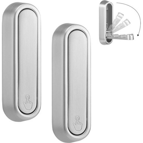 Gancio appendiabiti e portasciugamani pieghevole da parete, argento, dimensioni 12x50x74 mm (1/4)