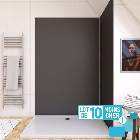 LOTE de 10 Paneles Murales de Aluminio Gris para Baño - 120x210cm - WALL'IT