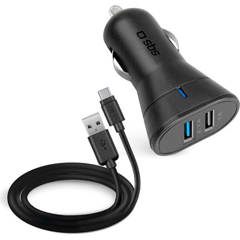 Cargador de Coche SBS TEKITCRC2U21AUL USB x 2 2400 mAh 8018417237362 S5608286 SBS