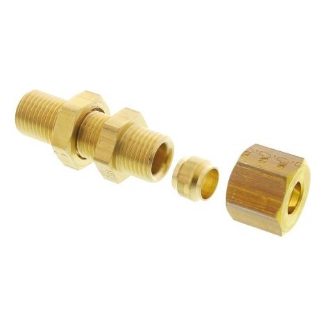 Union égale traversée de cloison universel à bague pour tube laiton série 0116-0116 06 00 - Parker Legris