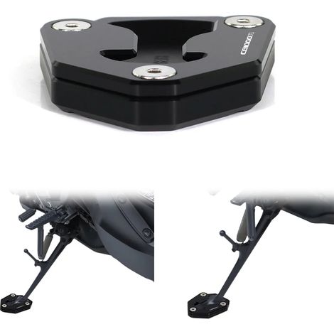(Noir) Compatible avec les motos Honda CB1000R 2018-2023 : béquille latérale CNC, extension et support maxpower (1/4)