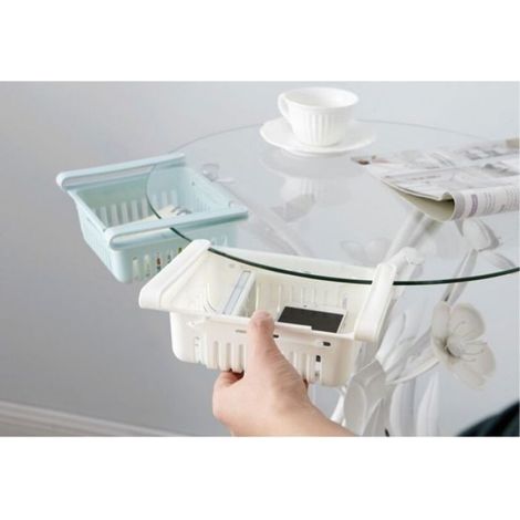 4 Pièces Lot Boite De Rangement et Organisation De Cuisine Frigo, Organisateur De Tiroir Rétractable Pour Réfrigérateur Frigo, Ble (1/5)