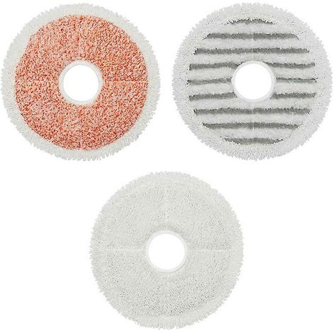 Coussinet de rechange monobloc pour balai à franges rotatif en microfibre, accessoires pour balai à franges Bissell 3764/37643 (1x orange + 1x gris + 1x blanc) ( )