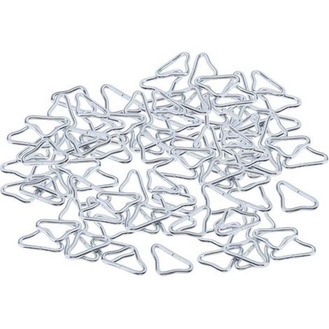 Boucle triangulaire,Lot de 30 pièces,Anneau en V pour trampoline,4 cm,Acier galvanisé résistant à la corrosion,Argent (1/5)