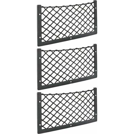 - Set di 3 reti portaoggetti per auto - 36 x 18 cm - Alta elasticità, rete portaoggetti per bagagli, riviste - T4 T5 T6 - Per furgoni, caravan, camper, camion -Crezuo