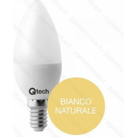 10 lampadine led E14 6w candela luce bianco caldo, naturale e freddo QTECH LED Bianco naturale
