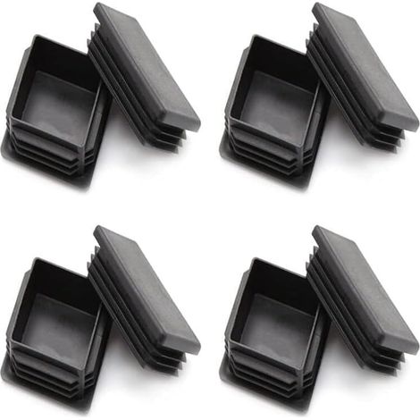 Embouts de pieds de chaise en caoutchouc, embouts rectangulaires noirs (1/5)