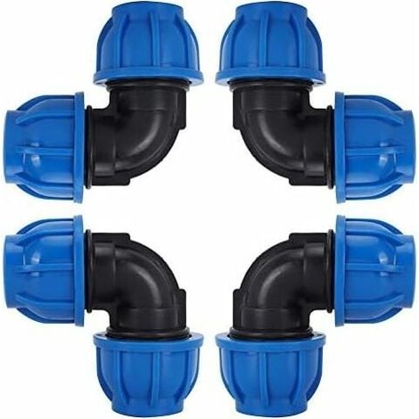 4 Pcs à 32mm Tuyau d'eau Coude Connecteur en PE Plastique Raccord Rapide Accessoires pour Purificateurs d'eau Potable(ø 32)-LIAIKI (1/5)