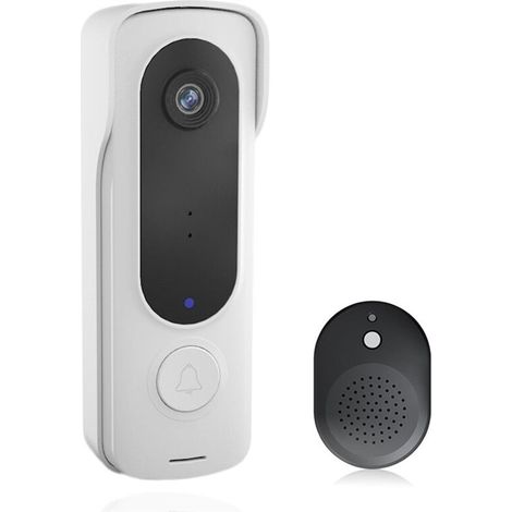 Sonnette vidéo sans fil intelligente avec caméra de sécurité domestique 480p Wi-Fi-AquaForge (1/5)