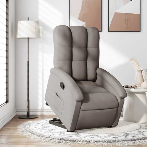 Relaxsessel mit Aufstehhilfe Taupe Stoff