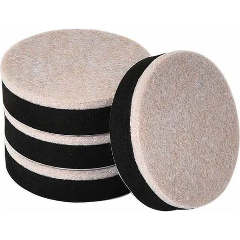 Rehausseurs de lit empilables – Lot de 4 pièces – Diamètre 63,5 mm, hauteur 16,5 mm – Feutre antidérapant silencieux (1/5)