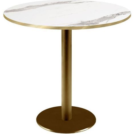 Table ronde Ø 70 cm Rome bistrot marbre blanc