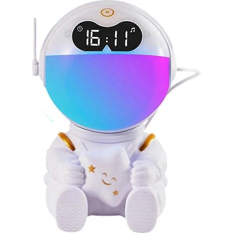 Réveil lumineux intelligent astronaute avec minuterie, fonction réveil et éclairage d'ambiance, Bluetooth, bruit blanc, LED. (1/5)