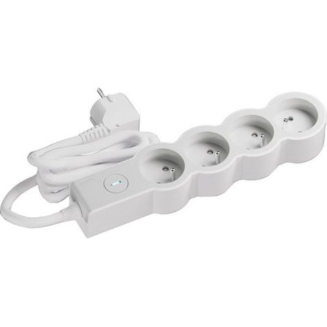 Multiprise Fb 4x2pt Standard Interrupteur 3m Blanc/gris - Legrand