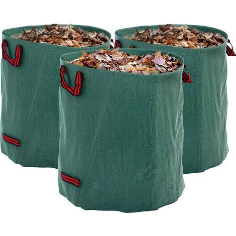 Gartenabfallsäcke, 272 L x 3, robuste, faltbare und wiederverwendbare Gartensäcke mit Griffen zum Beladen mit Laub, Abfall, Schutt und anderen Grünabfällen. (1/5)