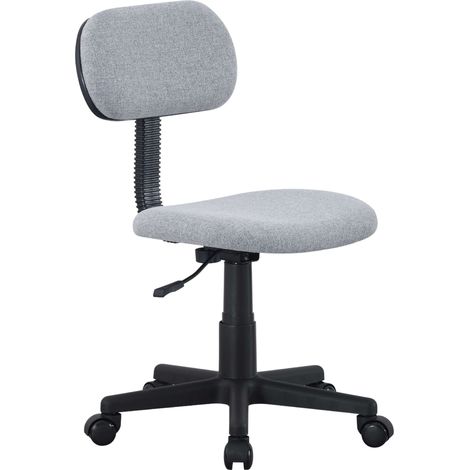 Silla Escritorio Juvenil Lucky, Silla Estudio Dormitorio Giratoria Tela Gris 44x75-87x43 cm