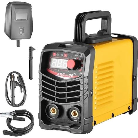 Máquina de soldadura MMA, salida de 250 A, diseño portátil, color amarillo. (1/2)
