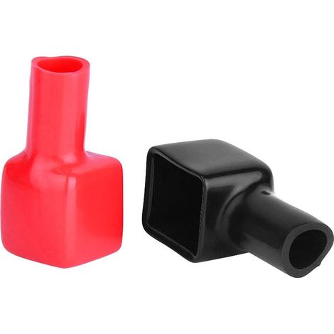 Couvercle de Bornes Batterie Isolant Scooter Moto, Paire Capuchons Caoutchouc Rouge Noir, Protection Anticorrosion pour Connecteurs Positif Négatif (1/5)