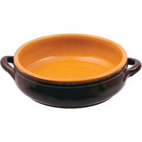 2PZ tegame in terracotta basso 2 manici brunella - cm.19