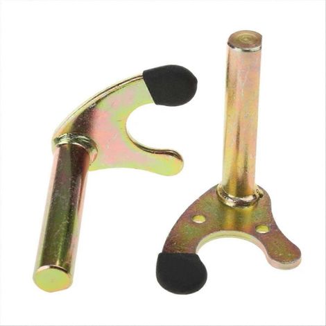 Support moto tripode crochet en U robuste, paire de crochets ronds pour bras oscillant, élévateur d'atelier, accessoire de levage, forme fourchue, acier durable, lot de 2. (1/5)