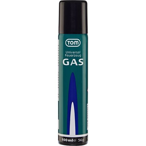 TOM Universal Feuerzeuggas LG-100 - 100 ml Nachfüllgas Feuerzeug Gas Butangas