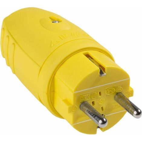 AS Schwabe 62403 Schutzkontaktstecker Gummi  230 V Gelb IP44