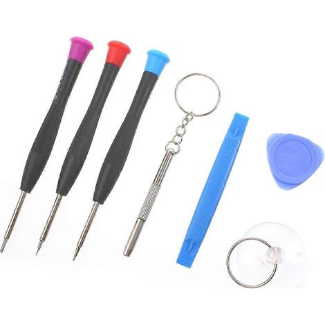 Kit de réparation 7 en 1 pour téléphone portable : tournevis, levier et ventouse pour iPhone et Samsung. (1/5)