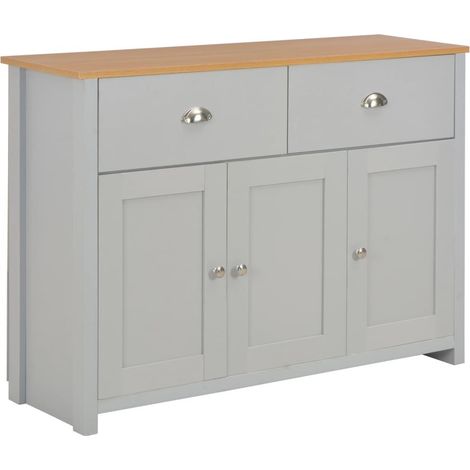 Credenza grigia mobiletto consolle mobile contenitore 112 cm 4402264