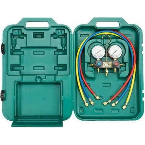 2-Wege Monteurhilfe Klimaanlage R32, R410a Set 2 Füllschläuche Manometer
