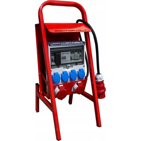 Tableau électrique de chantier sur pied avec câble TD-S/FI 32 A 16 A 4x230 V SET Doktorvolt DV-6238-F (1/5)