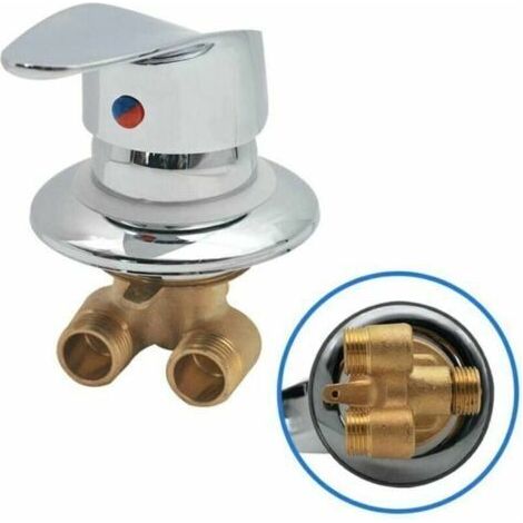 Carivent Mitigeur Cabine de Douche Robinet de douche en laiton Inverseur de sortie Robinet mitigeur de douche chromé Connecteur G1/2 Mitigeur d'eau froide et chaude de douche pour salle (1/5)