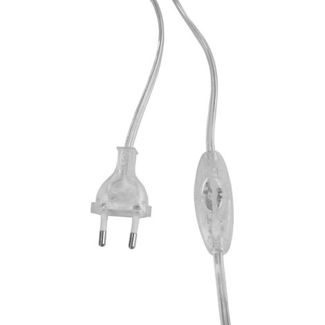Câble d'alimentation electraline avec interrupteur 2x0.75mm2 1.5m transparent - 70529
