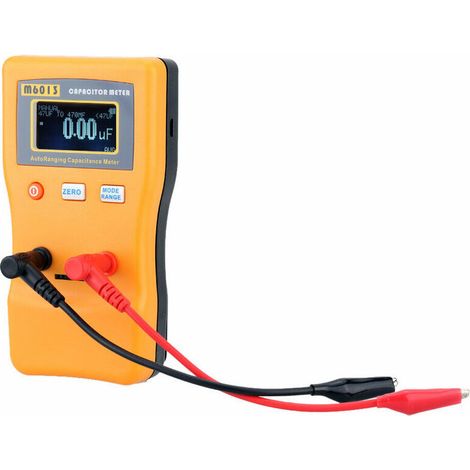 Medidor de capacitancia M6013 de 0,01 pf a 470 mf, medidor de capacitancia de rango automático, medidor de capacitancia portátil con 2 pinzas de prueba, de DEBUNS (1/5)