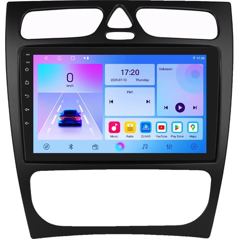 Autoradio, touchscreen, alta risoluzione, compatibile con Mercedes Benz Classe C/Classe CLK, T2CP (4 core 2G 32G) (1/2)