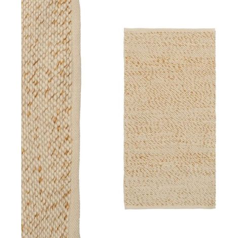 Tapis - JUANIO - Tapis Beige en Polycoton - Beige - 140 x 70 cm - 60% polyester/40% coton (1/4)