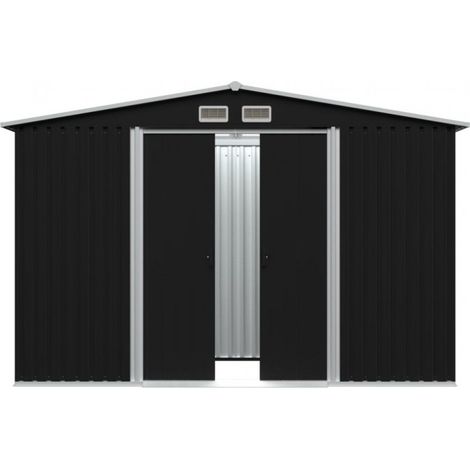 Casetta da giardino in metallo Ezooza Bardolf 257 x 312 x 180 cm colore antracite (1/5)