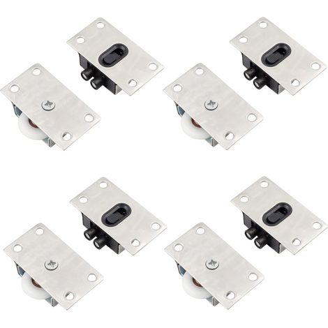 Set di 4 rulli silenziosi in nylon per porta scorrevole doccia o armadio