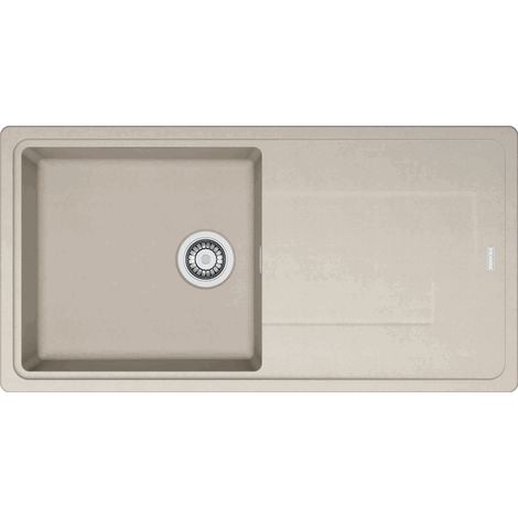 Franke – Évier 1 bac Tectonite beige 970 x 500 mm – Sous-meuble 60 cm – Vidage manuel – Résistant aux chocs et températures jusqu'à 300°C
