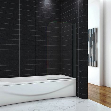 Ocean Sanitaire – Pare-baignoire pivotant 80x140cm – Verre anticalcaire 6mm – Profilé chromé anodisé – Montage réversible gauche/droite