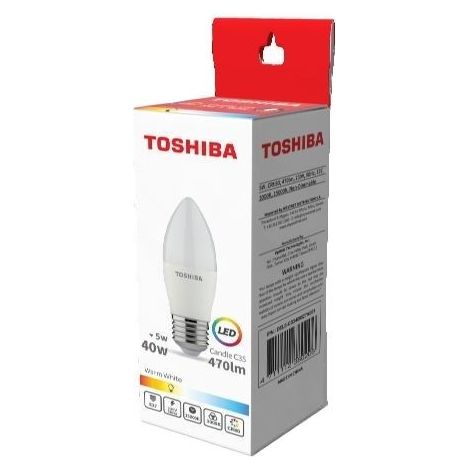 BOMBILLA LED TOSHIBA C35 E27 5W 3000K  - ULTIMAS UDS